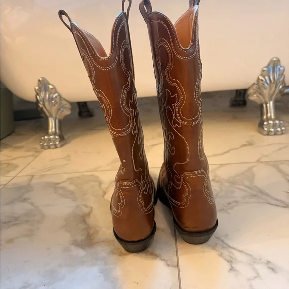 Ganni Mid Shaft Embroidered Westerj Boots (Size 42 EU) - Picture 8 of 9